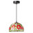 9.5"W Genevieve Red Flowers Stained Glass Dome Shade Pendant