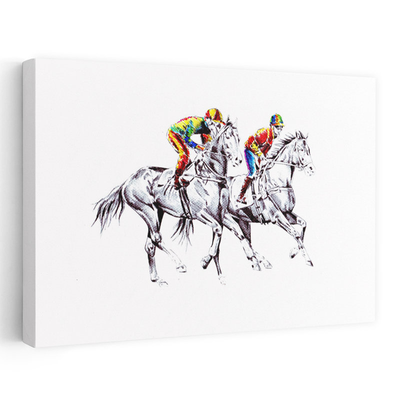 Impression d'art mural cheval coloré et coloré, H 16 po x l 24 po