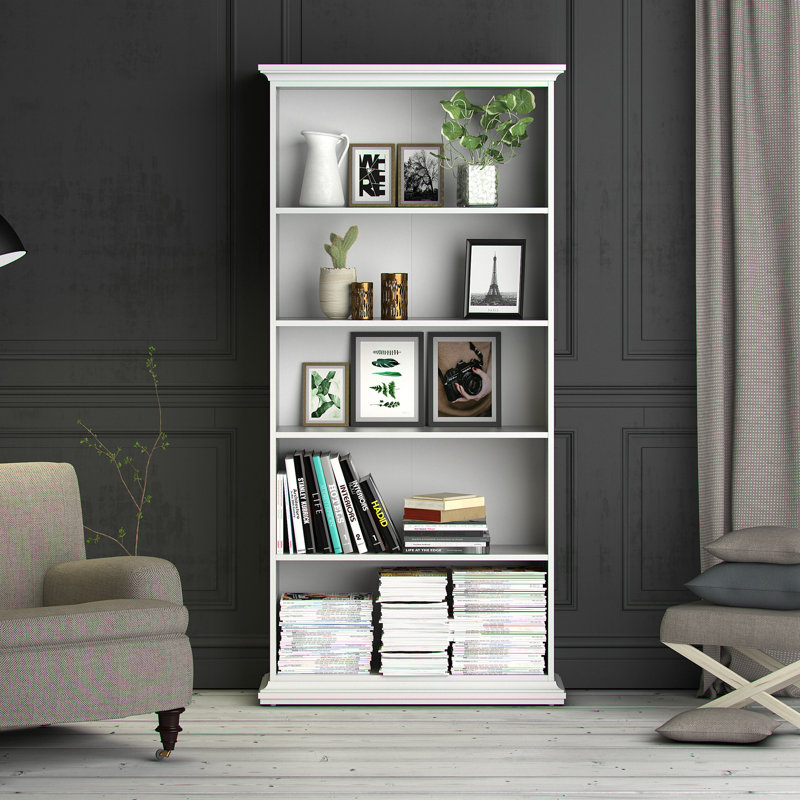 Arbordale 207.6cm H x 96.2cm W Standard Bookcase, White