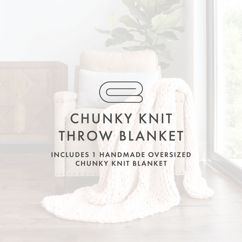 Blush Chunky Knit Hypoallergenic Acrylic Throw Blanket