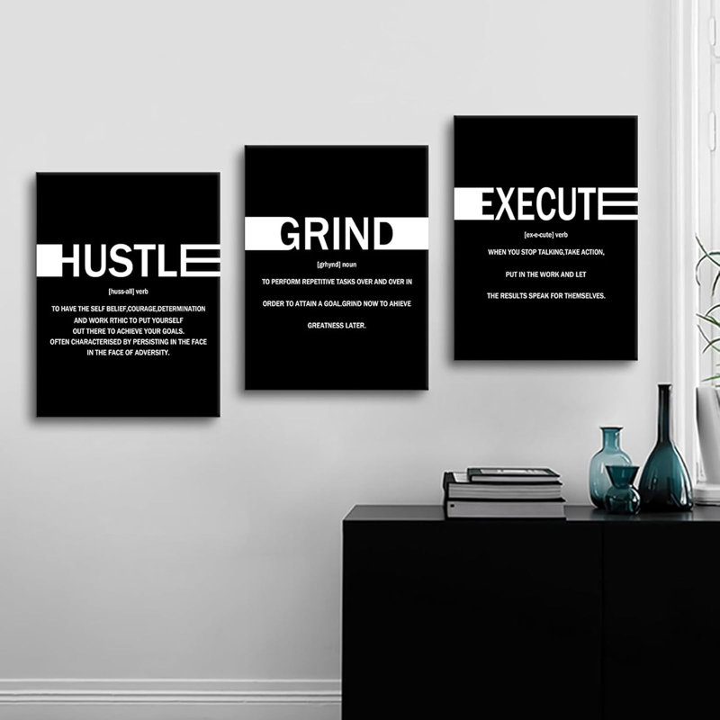 Art mural sur toile inspirant Hustle Grind