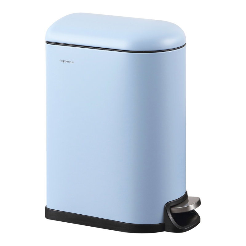 Tide Pool Blue Stainless Steel Step-Open Trash Can