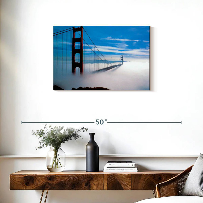 Lilie Golden Gate Bridge dans la brume, H 20 po x l 30 po