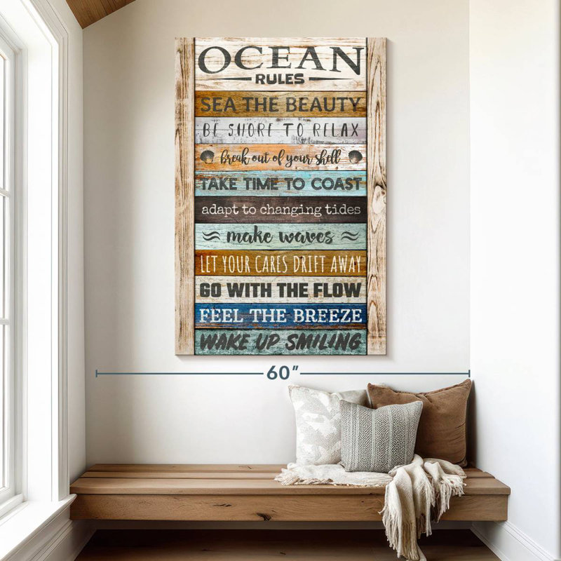 Kema Ocean Rules Typography, 51" H x 34" W