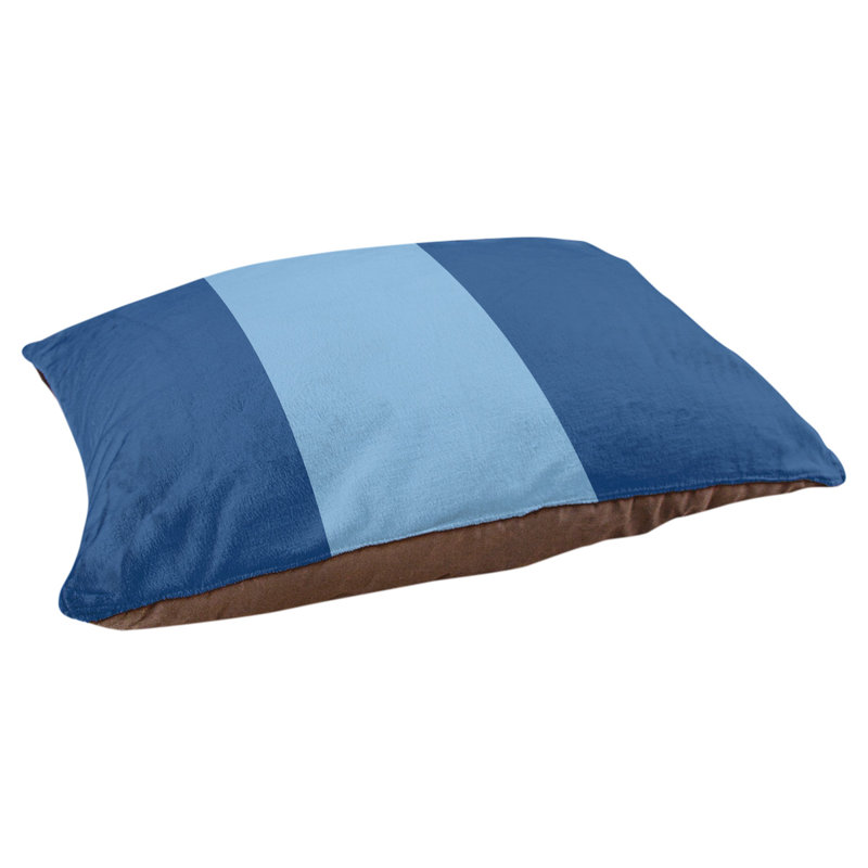 Coussin rectangulaire designer Kansas City, Grand (L 40 po x l 50 po), Bleu royal / bleu poudre / bleu royal