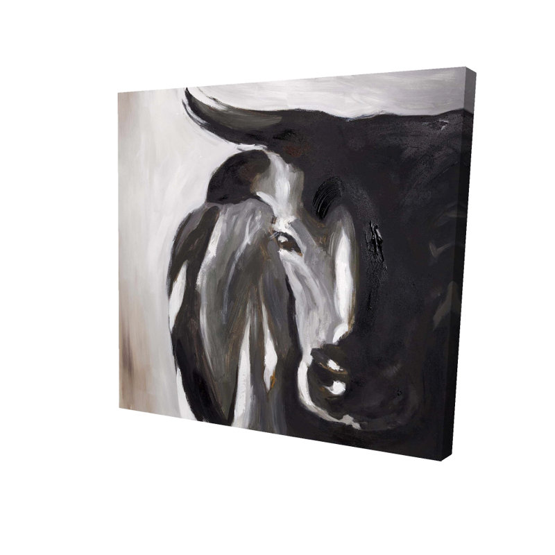 " Bull Head Closeup " Painting Print