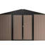 Remise de rangement brune en métal 10 'X avec porte verrouillable et ventilation pour patio de jardin 10', porte, utilisation dans la cour-125662293