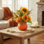 Centre de table Linneus Fall avec tournesols et hortensias