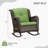 Outdoor Pe Wicker Rocking Chair - All-Weather Patio Furniture With Alloy Steel Frame & Thick Removable Cushion-325620329
