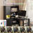 L-Shaped Computer Desk With Hutch And LED Light, Home Office Desk, Writing Desk, Corner Desk With Storage-567944254-553281733