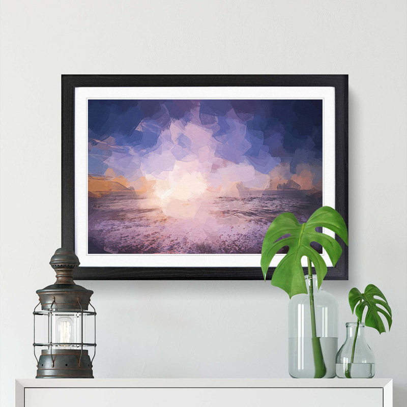 Beach in San Diego California in Abstract - Picture Frame Photograph Print, 27cm H x 36cm W x 2cm D, Black Framed