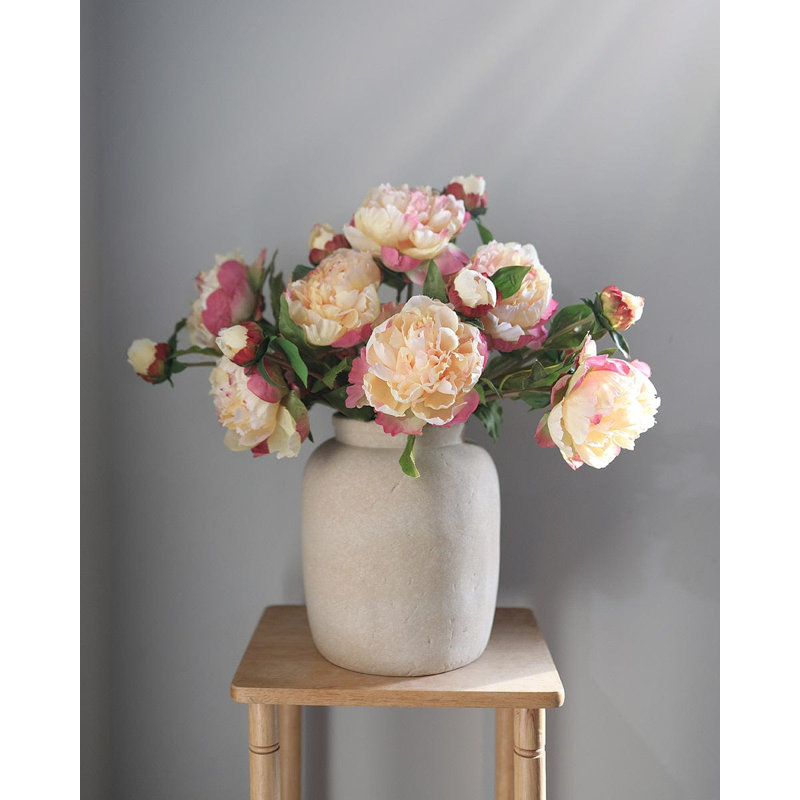 Yellow Peony 19.5", Pink, 21.5" H x 7" W