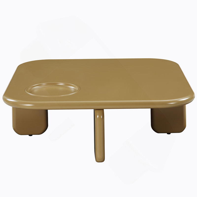 Table basse brun jaunâtre ultrabrillant