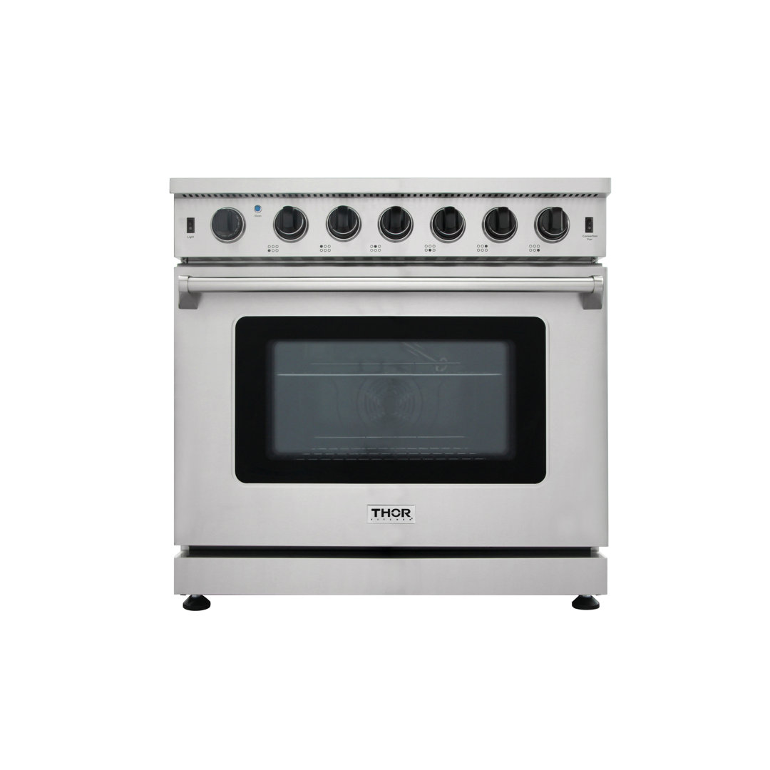 Thor Kitchen 36" 6 Cubic Feet Smart Natural Gas Free Standing Range with 6 Burners Thor Kitchen