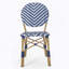 Ensemble bistro d'extérieur en aluminium 3 pièces, bleu marine, avec finition en bambou-833725718