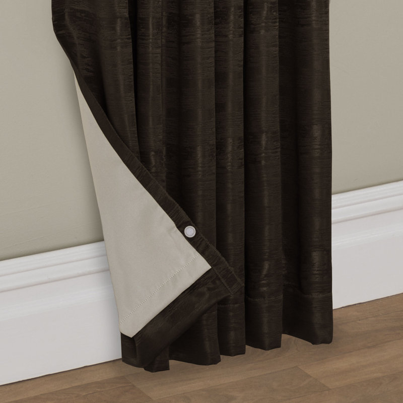 Alaw Room Darkening Curtain Single Panel, Chocolate