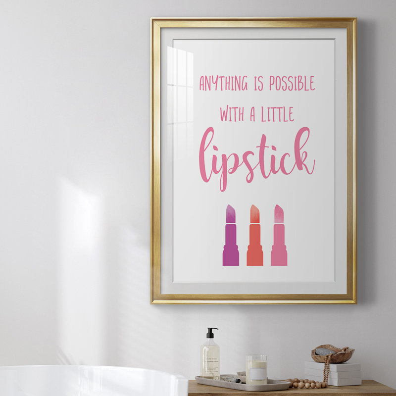 Petit rouge à lèvres, reproduction encadrée de qualité supérieure - prêt à accrocher 46926, H 30,5 po x l 22,5 po x P 1 po