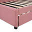 Lit de jour simple rembourré avec lit gigogne en lin rose, sans sommier nécessaire, rose, requis-2017214915