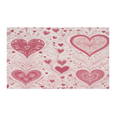 Soft Pink Love Glow Braided Rug