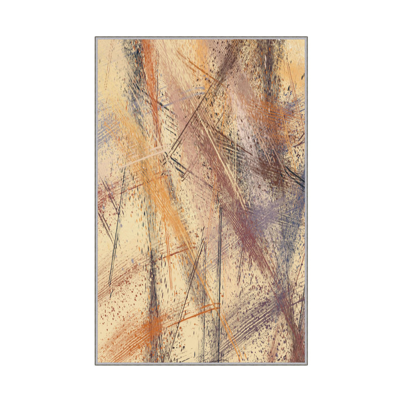 Elegant Hall Carpet, 3D Digital Print Design, 3.9 x 4.9 ft | 100% Polyester, Antibacterial, Non-Slip PVC Dot Underside, Pile Height: 0.04 in, Machine Washable, Perfect for Living Room & Entryway Decor