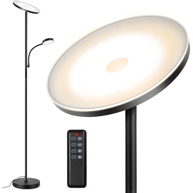 Prescod 70.5'' LED Torchiere Floor Lamp, Black