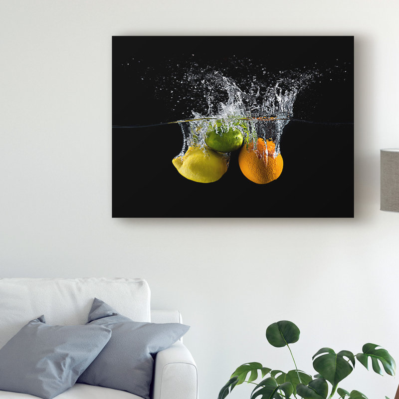 Art mural sur toile tendue - Mogyorosi Stefan «Citrus Splash» pour décoration de salon, de chambre à coucher ou de bureau - 18 x 24