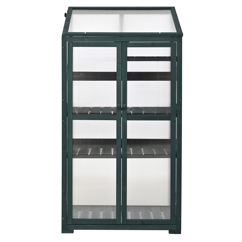 62Inch Height Wood Large Greenhouse Balcony Portable Cold Frame With Wheels And Adjustable Shelves For Outdoor Indoor Use