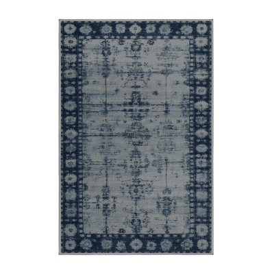 Machine Washable Overdyed Gray Area Rug