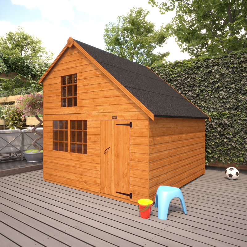 Tigercub Tiger Sheds 253.4cm W x 247.4cm D Outdoor Solid Wood Playhouse