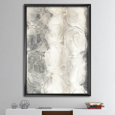 Toile abstraite, reproduction de cercle gris, cercles gris I