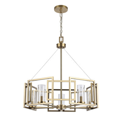 Charlesworth 5-Light Chandelier in Brushed Champagne Bronze with Clear Glass