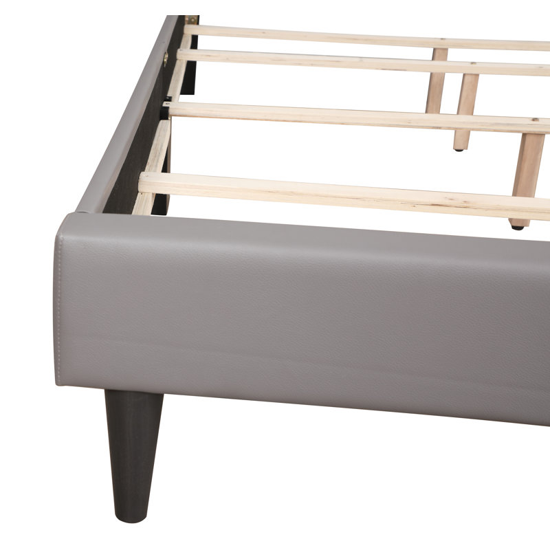 Upholstered Panel Bed, King, Gray/White