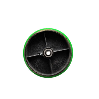 Green Poly on Cast Iron Wheel