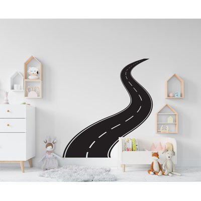 Road Wall Decal Sticker, Tire Track Wall Sticker, Road Wall Decals, Winding Road Mural, Road Wall Vinyl, Kids Gifts, Kids Room Nursery 250LU