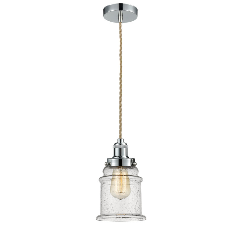 Luminaire suspendu en forme de cloche à 1 lumière Waterville, Chrome poli