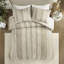 Édredon 3 pièces très grand / très grand taupe - Rembourrage alternatif 100% coton, garniture lavable au look moderne attrayant