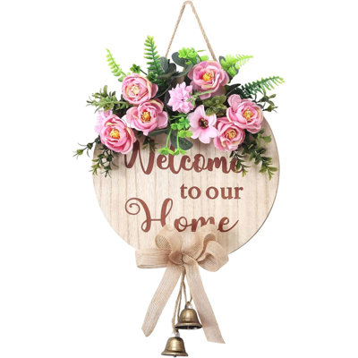 Welcome Sign For Front Door Decor For Hanging Farmhouse Porch, Outdoor Wall, Door Signs For Home, For Spring Summer Fall All Seasons All Holiday