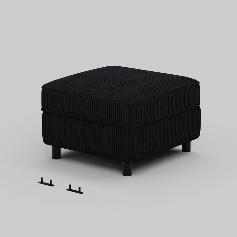 Velvet Fabric Ottoman For Modular Sofa, Green Velvet