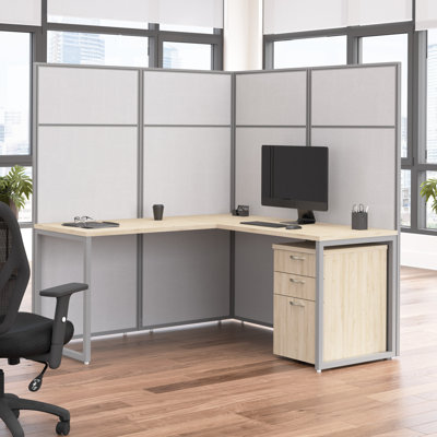 Easy Office L-Shaped Desk Cubicle - Reversible
