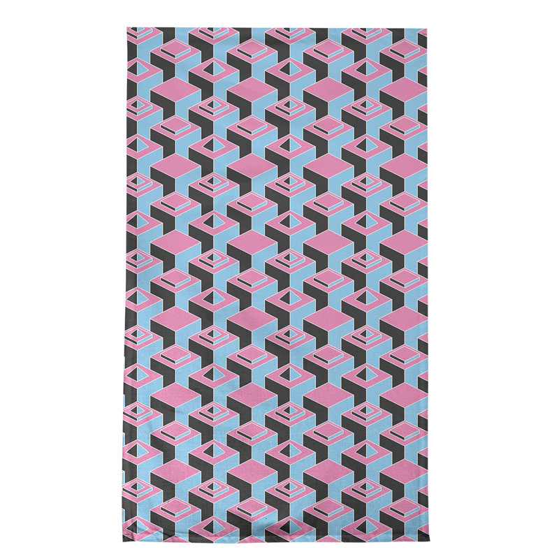 Patricia Geoffrey Tea Towel Kitchen Towel, Pink/Light Blue, Poly Twill