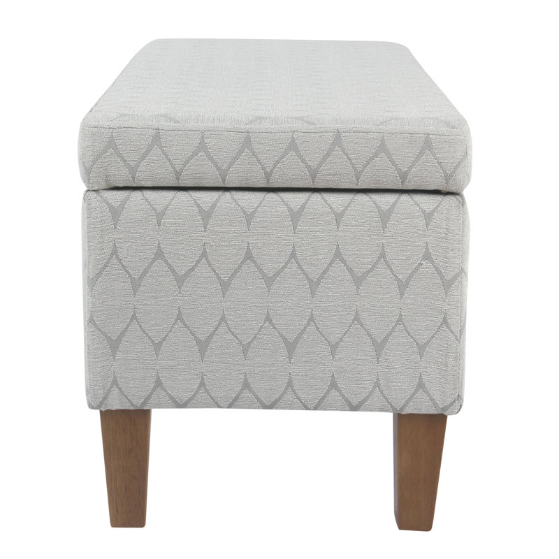 Genoveva Upholstered Storage Bench, Gray Abstract, Brown