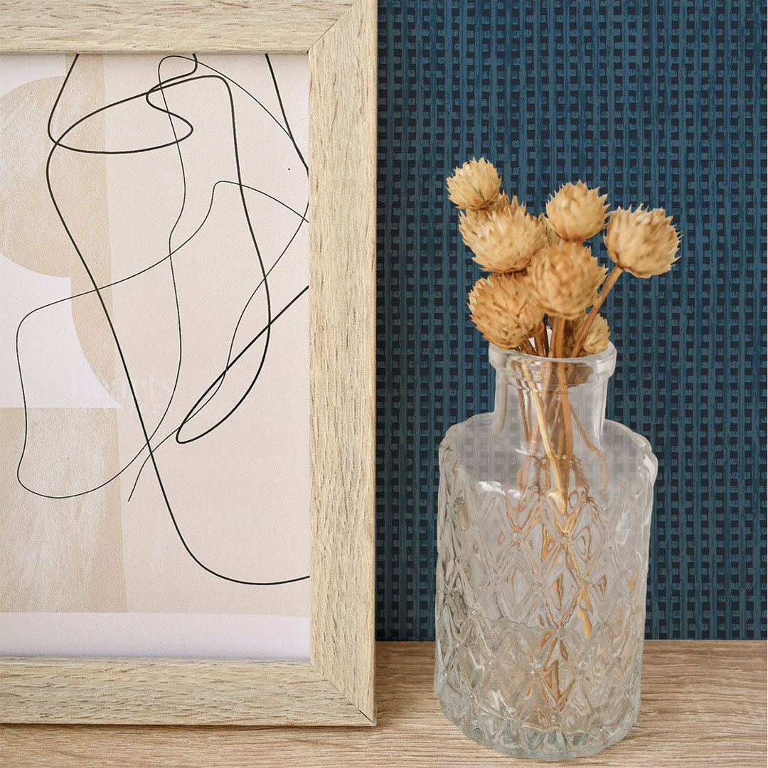 Textured Rattan Self-Adhesive Wallpaper Roll, Blue