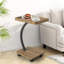 Table en C réglable avec roulettes pivotantes à 360 °, table d'appoint mobile pour utilisation avec ordinateur portable, table de bout compacte-1474059325