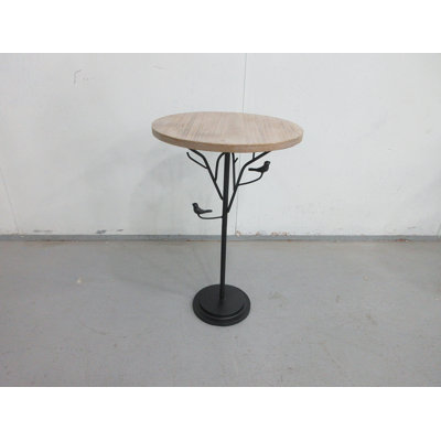 Table d'appoint ronde, petite table d'appoint pour les petits espaces, table basse d'appoint moderne avec pieds en métal pour le salon, la chambre à coucher, les coins et le bureau (naturel)