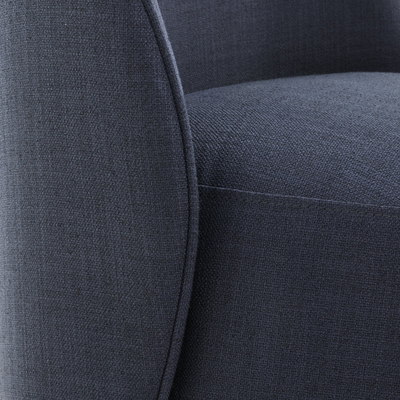 Lola Upholstered Side Chair with Swivel Casters, Polyester Blue