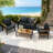 4PCS Patio Furniture Set, All-Weather Aluminum Outdoor Conversation Set With Coffee Table-343164271