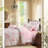  800TC 100% Egyptian Cotton Duvet Cover Set，3pcs Luxury Pink Blooming Rose Pattern Shabby Chic Bedding Set, Aesthetic Botanical Pattern for Bedroom Guest Room Student Dorm All Seasons-121118172-101674819