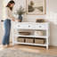 Console multifonctionnelle avec tablettes et tiroirs - Style Mid-Century pour tout espace-1355808031-1355808029