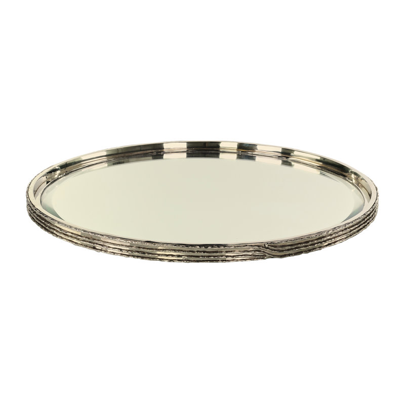 Plateau annelé, grand nickel, Nickel, L 26,5 po x P 26,5 po x H 1,5 po