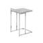 Contemporary End Table With Grey Laminate Finish And Robust Metal Structure For Living Room Bedroom Side Surface Legs